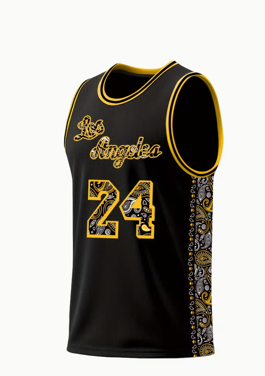 Maillot de Basketball Noir #24 pour Hommes