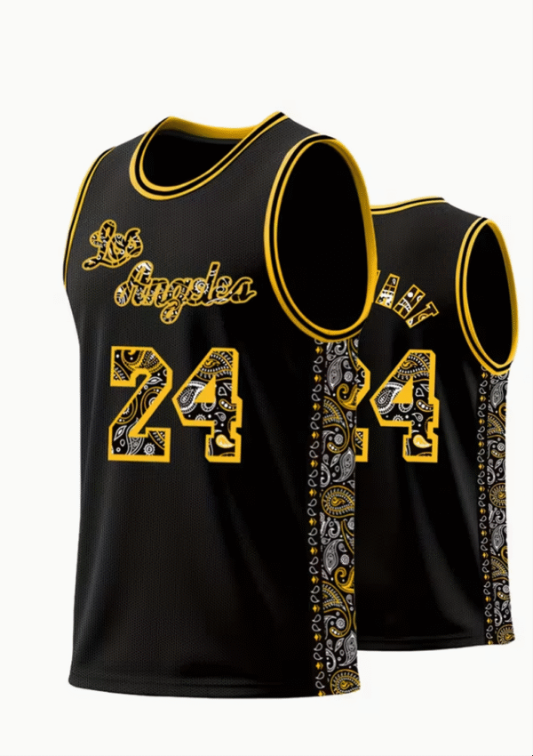 Maillot de Basketball Noir #24 pour Hommes