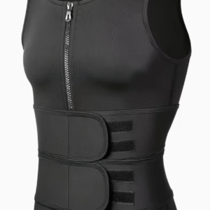 Corset Sportif Noir pour Hommes avec Deux Ceintures Réglables