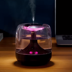 Humidificateur Alimenté avec Veilleuse & Diffuseur d’Huiles Essentielles