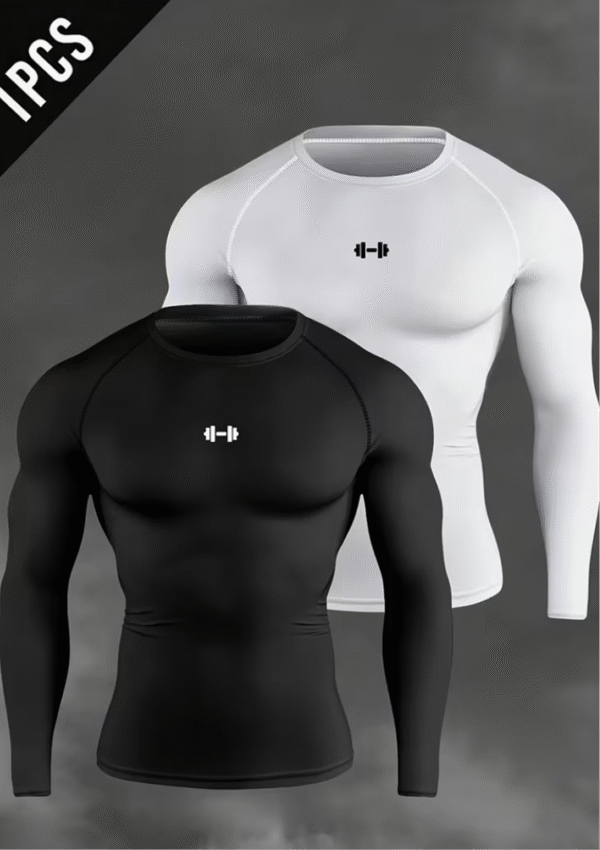 Rectangle 32 T-Shirt à Manches Longues Haute Élasticité pour Hommes