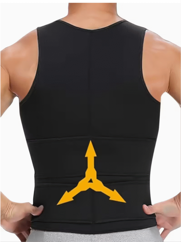 Corset Sportif Noir pour Hommes avec Deux Ceintures Réglables