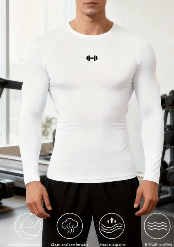 Rectangle 34 T-Shirt à Manches Longues Haute Élasticité pour Hommes