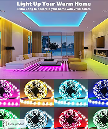 Bande LED décorative 5m/30m – Contrôle par télécommande et application