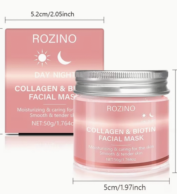 Masque Visage Jour & Nuit Biotine Collagène 50g – Hydratation Profonde