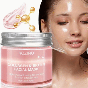 Masque Visage Jour & Nuit Biotine Collagène 50g – Hydratation Profonde