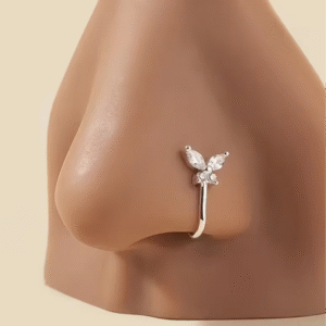 Élégant Clip de Nez Non Perçant en Forme de Papillon