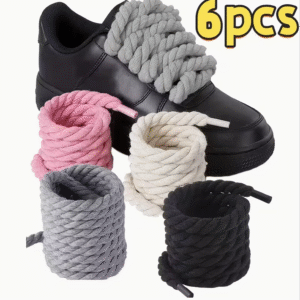Lot de 6 Lacets de Chaussures Tissés à la Main – Corde Tressée Épaisse et Durable