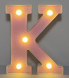 1 pièce – Lumière Décorative LED Brillante avec 26 lettres et 10 chiffres