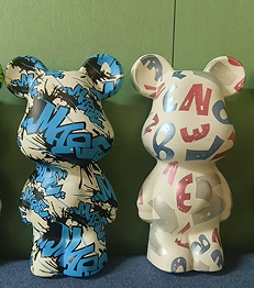 Figurine d'Ours Mignon avec Transfert d’Eau et Lettres Colorées