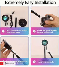 Lampe de Projection LED – 16 Couleurs avec Télécommande