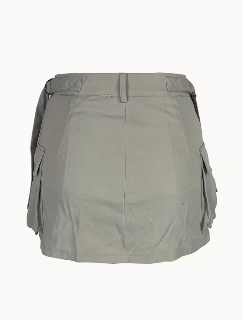 Jupe Cargo Femme Kaki à Multiples Poches