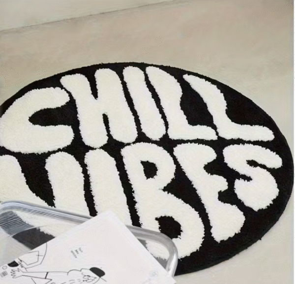 Rectangle 62 Tapis Rond "Chill Vibes" – Style Moderne & Ambiance Relax