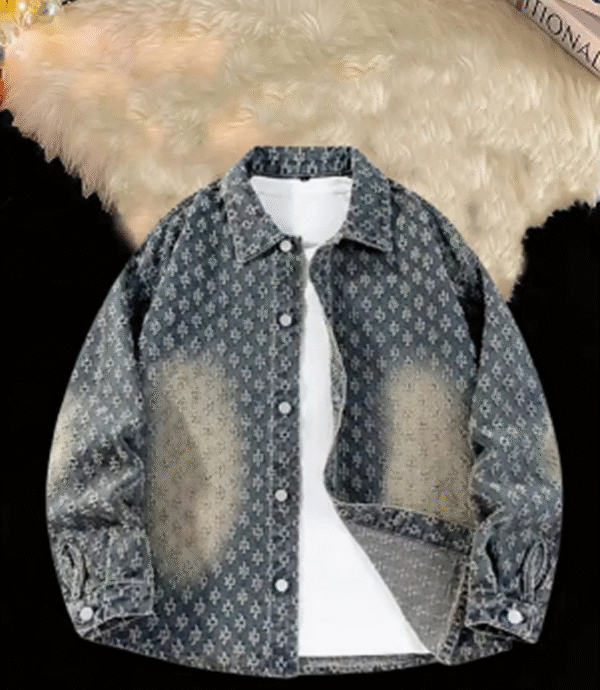 Rectangle 62 Veste en Denim Vintage Rétro Punk Oversize