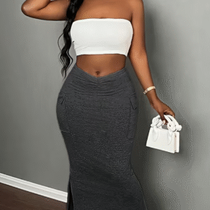 Jupe Élégante Grise pour Femme