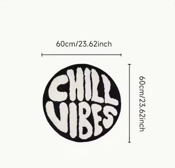 Rectangle 91 Tapis Rond "Chill Vibes" – Style Moderne & Ambiance Relax