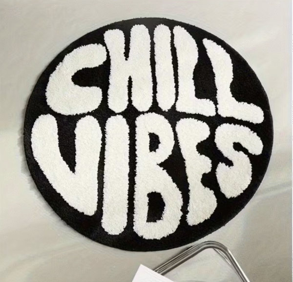 Rectangle 92 Tapis Rond "Chill Vibes" – Style Moderne & Ambiance Relax