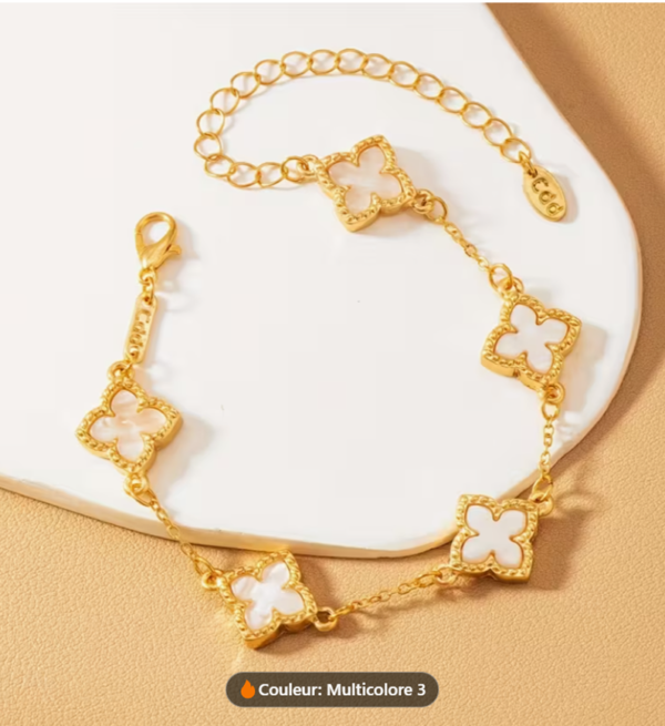 Bracelet Élégant Trèfle – Symbole de Chance & Raffinement