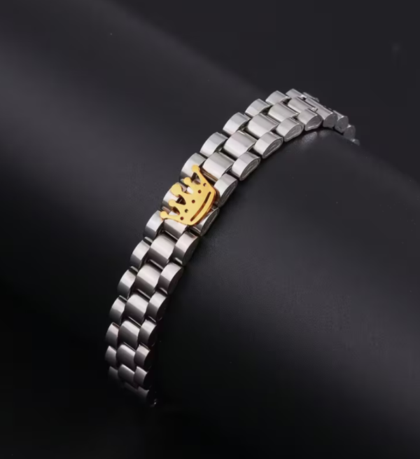 Bracelet Élégant Couronne Dorée – Un Style Royal