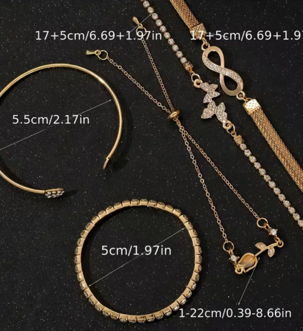 Ensemble de Bracelets Élégants – Papillon, Cœur & Fleur