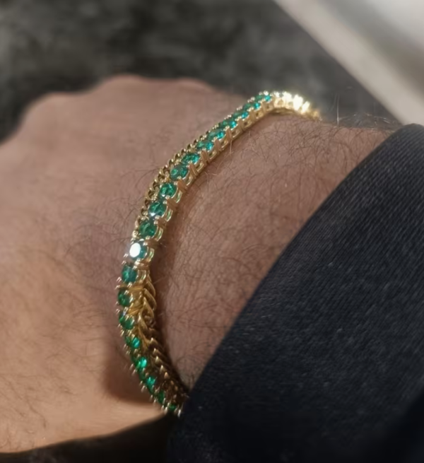Bracelet Tennis Vert 4mm – Éclat Émeraude & Prestige
