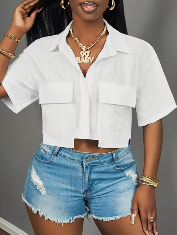 Chemise Décontractée à Manches Courtes – Élégance Quotidienne