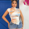 Haut Tie-Dye à Manches Courtes – Femme
