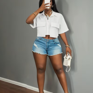 Chemise Décontractée à Manches Courtes – Élégance Quotidienne