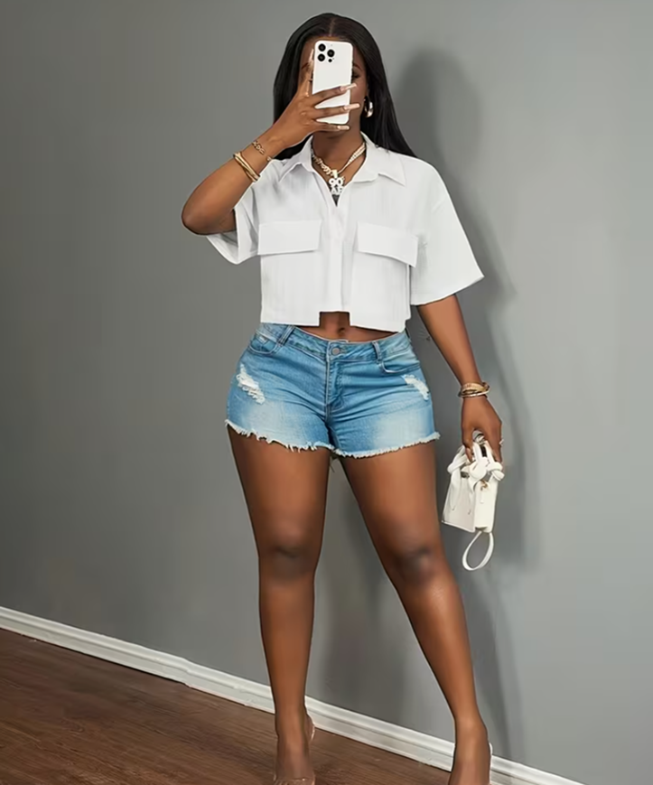 Chemise Décontractée à Manches Courtes – Élégance Quotidienne