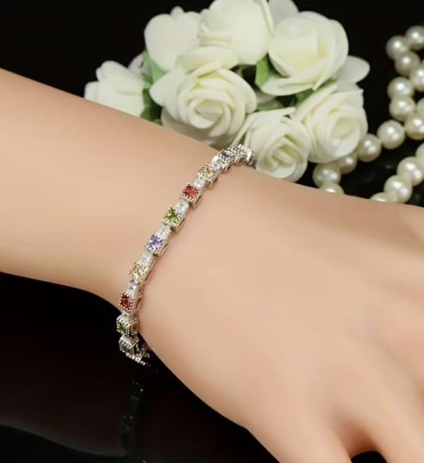 Bracelet Tennis Carré – Éclat Géométrique & Luxe Moderne