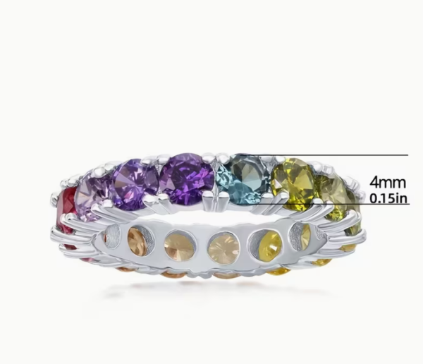 Bague "Arc-en-Ciel" Luxe – Zirconia Multicolore Incroyable