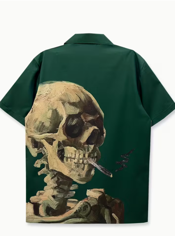Chemise homme streetwear crâne style hip‑hop