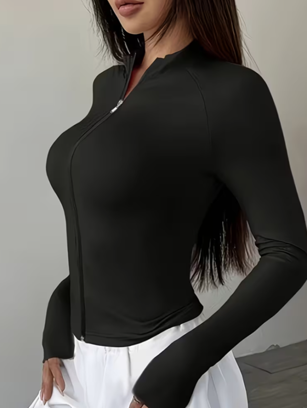 Vêtement d’extérieur femme à manches – Couleur unie