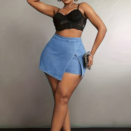 Jupe en Jean Asymétrique – Coupe Avant-Garde & Denim Robuste