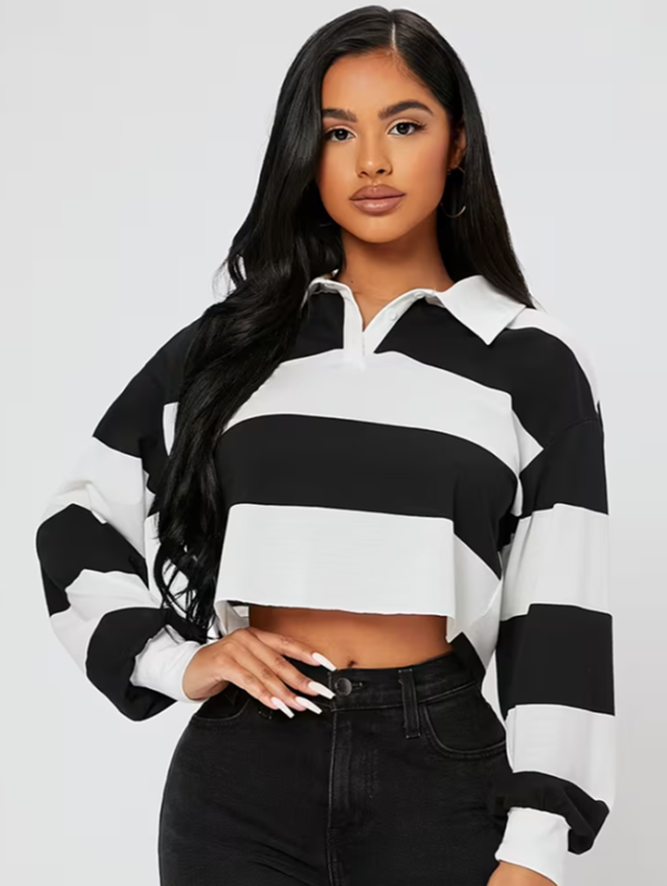 Haut à rayures élégant – Style chic et moderne