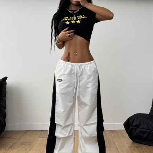 Pantalon Cargo à Blocs de Couleurs – Femme