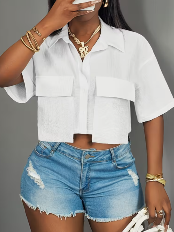 Chemise Décontractée à Manches Courtes – Élégance Quotidienne