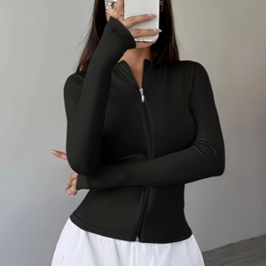 Vêtement d’extérieur femme à manches – Couleur unie