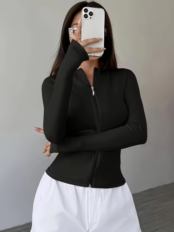 Vêtement d’extérieur femme à manches – Couleur unie
