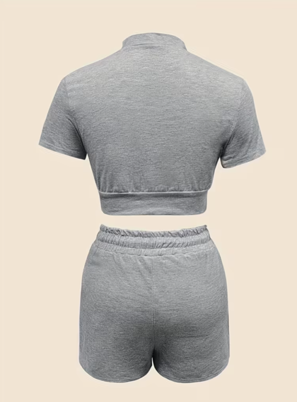 Ensemble Femme Été Sensuel – Manches Courtes Zippé