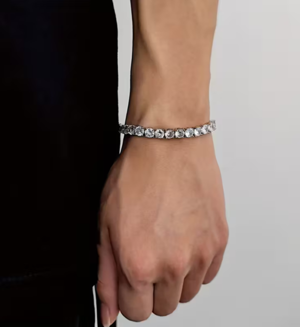 Bracelet Tennis Homme – Zircone Cubique 5A "Éclat Diamant"