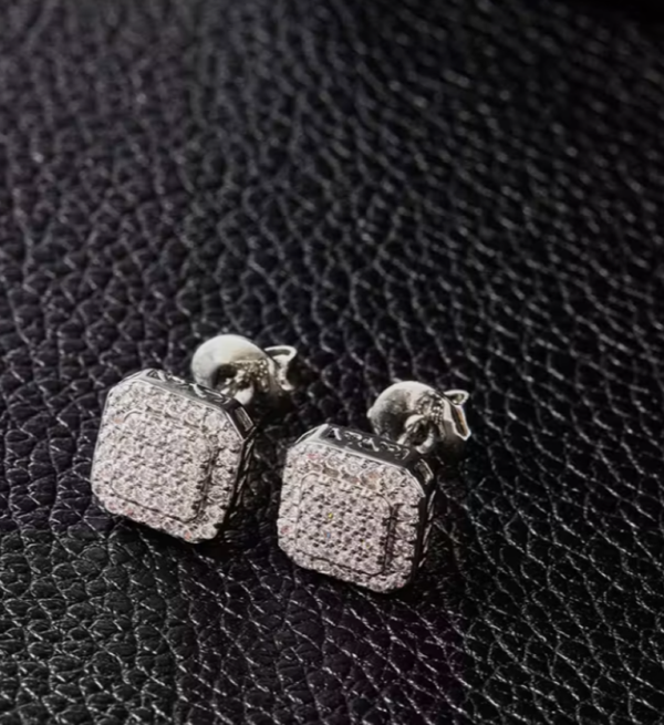 Boucles d'Oreilles Carrées 9mm