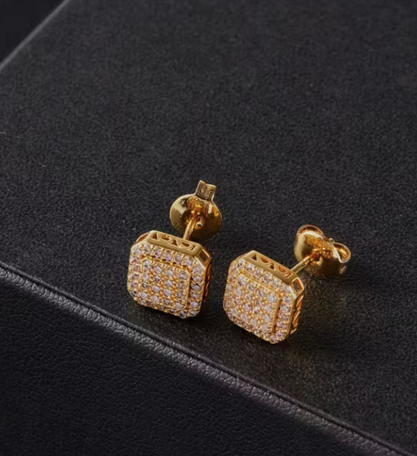 Boucles d'Oreilles Carrées 9mm