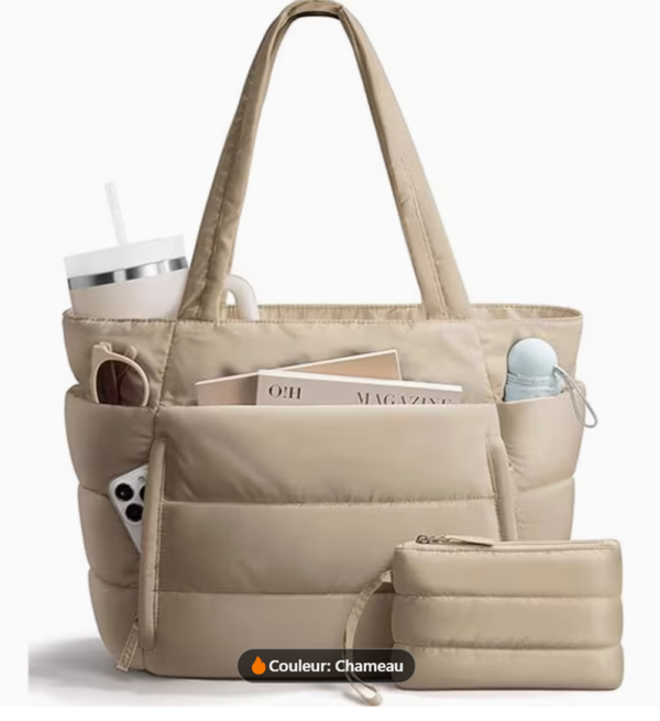 Ensemble 2 Pièces : Le Grand Sac Tote & Sa Pochette Assortie