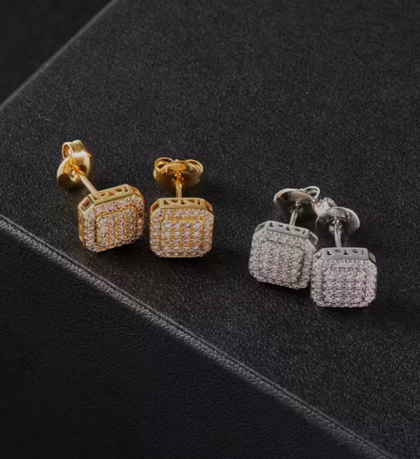 Boucles d'Oreilles Carrées 9mm