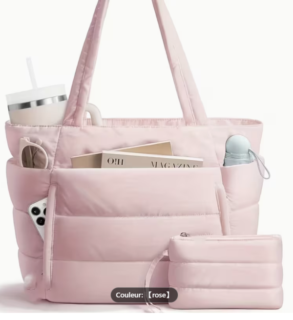 Ensemble 2 Pièces : Le Grand Sac Tote & Sa Pochette Assortie