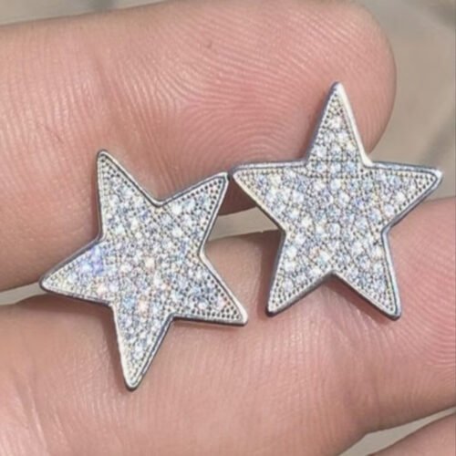 Boucles d'Oreilles Sculptées en Cuivre & Zircone