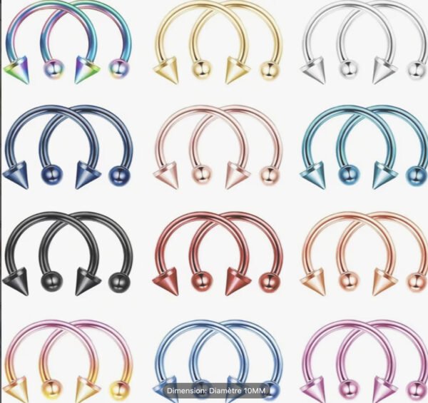Collection Piercing 16G : Balles & Flèches (Acier Inoxydable)