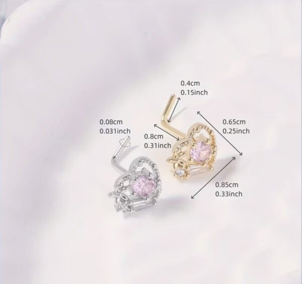 Bijou de Nez Pink Romance – Zircone & Cuivre