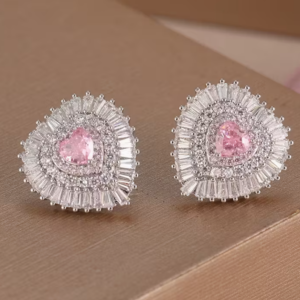 Boucles d'Oreilles Cœur "Bling Bling